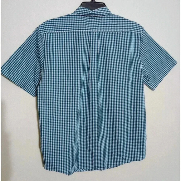 L.L. Bean Check Vacationland Shirt Short Sleeve‎ Wrinkle Resistant 280483 Medium - Picture 2 of 4
